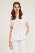 BILL COST ΓΥΝΑΙΚΕΙΑ ΜΠΛΟΥΖΑ T-SHIRT ΜΕ ΤΥΠΩΜΑ ΛΕΥΚΟ 10-120622-0