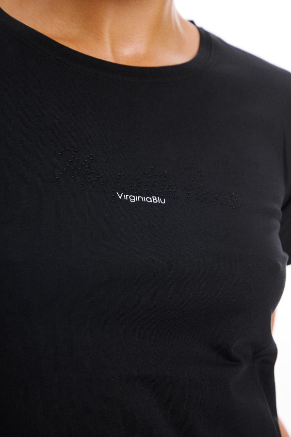 BILL COST ΓΥΝΑΙΚΕΙΑ ΜΠΛΟΥΖΑ T-SHIRT ΒΑΜΒΑΚΕΡΗ ΜΕ ΣΤΡΑΣ ΜΑΥΡΟ 20-121455-0