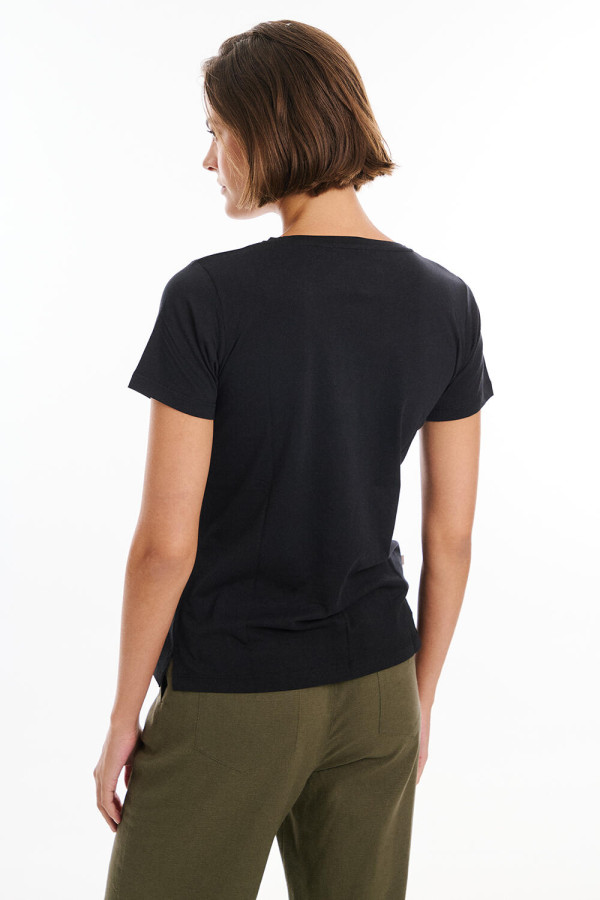 BILL COST ΓΥΝΑΙΚΕΙΑ ΜΠΛΟΥΖΑ T-SHIRT ΒΑΜΒΑΚΕΡΗ ΜΕ ΣΤΡΑΣ ΜΑΥΡΟ 20-121455-0
