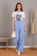 DERPOULI ΓΥΝΑΙΚΕΙΑ ΜΠΛΟΥΖΑ T-SHIRT ΜΕ ΣΙΕΛ ΤΥΠΩΜΑ ΛΕΥΚΟ 1.10.27289