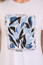 DERPOULI ΓΥΝΑΙΚΕΙΑ ΜΠΛΟΥΖΑ T-SHIRT ΜΕ ΣΙΕΛ ΤΥΠΩΜΑ ΛΕΥΚΟ 1.10.27289