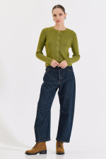 BILL COST ΓΥΝΑΙΚΕΙΑ ΠΛΕΚΤΗ ΖΑΚΕΤΑ ΛΟΥΡΕΞ ΜΕ ΚΟΥΜΠΙΑ LIME 20-131370-0