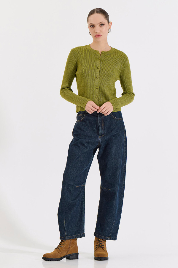 BILL COST ΓΥΝΑΙΚΕΙΑ ΠΛΕΚΤΗ ΖΑΚΕΤΑ ΛΟΥΡΕΞ ΜΕ ΚΟΥΜΠΙΑ LIME 20-131370-0