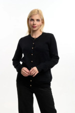 FIBES ΓΥΝΑΙΚΕΙΑ ΖΑΚΕΤΑ ΠΛΕΚΤΗ ΜΕ ΚΟΥΜΠΙΑ ΜΑΥΡΟ 05-9344