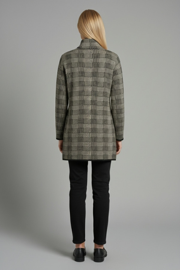 ELIN ΓΥΝΑΙΚΕΙΑ ΜΑΚΡΙΑ ΖΑΚΕΤΑ ΜΑΛΛΙΝΗ ΜΕ ΚΑΡΟ ΜΟΤΙΒΟ ΜΑΥΡΗ 021