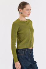 BILL COST ΓΥΝΑΙΚΕΙΑ ΠΛΕΚΤΗ ΖΑΚΕΤΑ ΛΟΥΡΕΞ ΜΕ ΚΟΥΜΠΙΑ LIME 20-131370-0