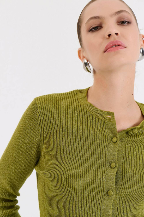 BILL COST ΓΥΝΑΙΚΕΙΑ ΠΛΕΚΤΗ ΖΑΚΕΤΑ ΛΟΥΡΕΞ ΜΕ ΚΟΥΜΠΙΑ LIME 20-131370-0