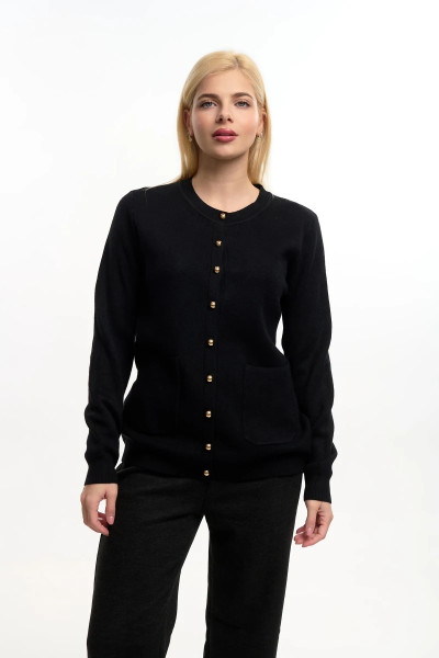 FIBES ΓΥΝΑΙΚΕΙΑ ΖΑΚΕΤΑ ΠΛΕΚΤΗ ΜΕ ΚΟΥΜΠΙΑ ΜΑΥΡΟ 05-9344