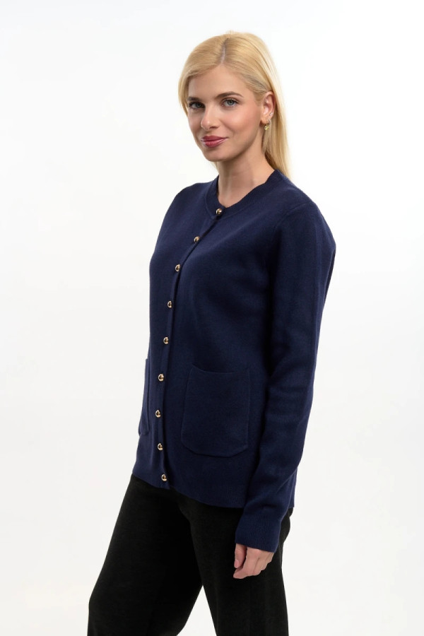 FIBES ΓΥΝΑΙΚΕΙΑ ΖΑΚΕΤΑ ΠΛΕΚΤΗ ΜΕ ΚΟΥΜΠΙΑ ΜΠΛΕ 05-9344