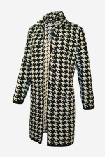 ELIN ΓΥΝΑΙΚΕΙΑ ΠΛΕΚΤΗ ΖΑΚΕΤΑ ΜΑΚΡΙΑ ΜΑΛΛΙΝΗ PIED DE POULE ΜΑΥΡΟ 401